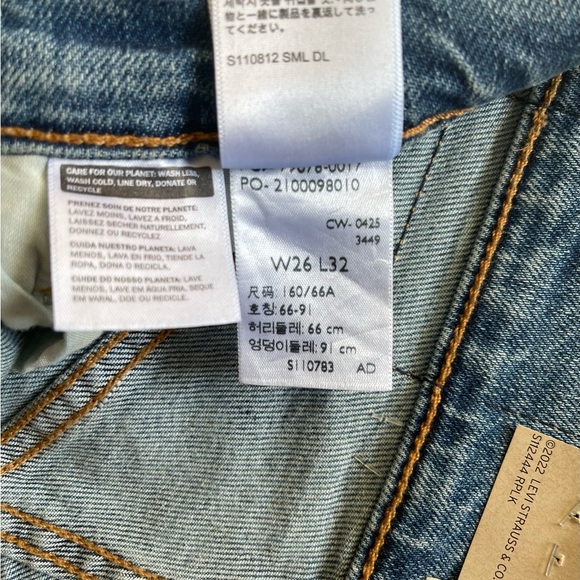 NWT Levi’s Premium Ribcage Straight Full Length High Rise Jeans Size 26/32 - Picture 12 of 13